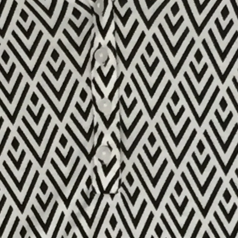 H&M Henley Womens Small Black and White V Neck Long Sleeve - Picture 4 of 9